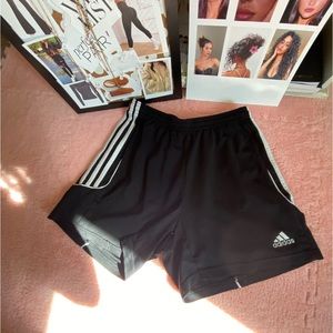 SMALL ADIDAS BLACK AND WHITE ATHLETIC SHORT